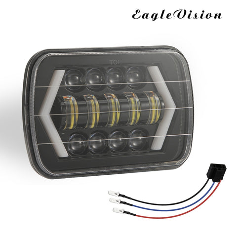 Faro LED Quadrato 7 Pollici H4 30W 3000LM 6000K IP67 per Jeep Wrangler