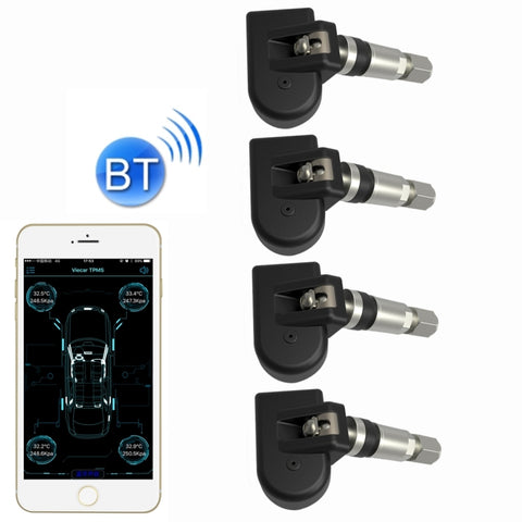 VC601 TPMS 4 sensori integrati Monitoraggio della pressione dei pneumatici Sistema di allarme Strumento diagnostico con Bluetooth 4.0 Funziona su Android / iOS / iPad, VC601