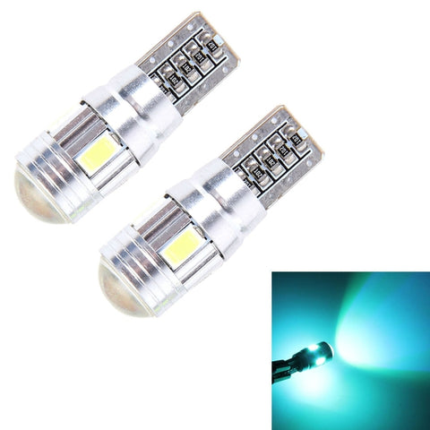 2PCS T10 3W Ice Blue Light 6 SMD 5630 LED Canbus senza errori Luci di ingombro per auto, DC 12V, 6 SMD 5630 LEDs - Novalix Store