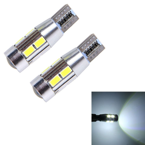 2 PZ T10 6W 10 SMD 5630 LED Lampada per luci di ingombro per auto Canbus senza errori, DC 12V, 10 SMD 5630 LEDs, 5630-10smd LED, T10+6W Green Light