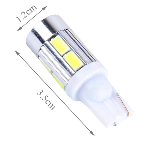 Lampada Auto T10 6W LED Bianca - 2 Pezzi, 10 SMD 5630, DC 12V