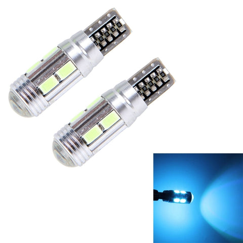 2PCS T10 6W Ice Blue Light 10 SMD 5630 LED Canbus senza errori Luci di ingombro per auto Lampada, DC 12V, 2 PCS T10 6W - Novalix Store