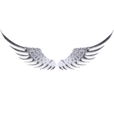 Adesivo in metallo con ala d'angelo 3D, adesivo per auto, decorazione, colore argento, Angel Wing