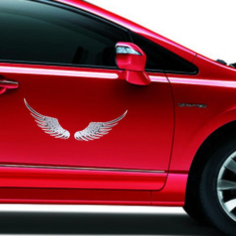 Adesivo in metallo con ala d'angelo 3D, adesivo per auto, decorazione, colore argento, Angel Wing