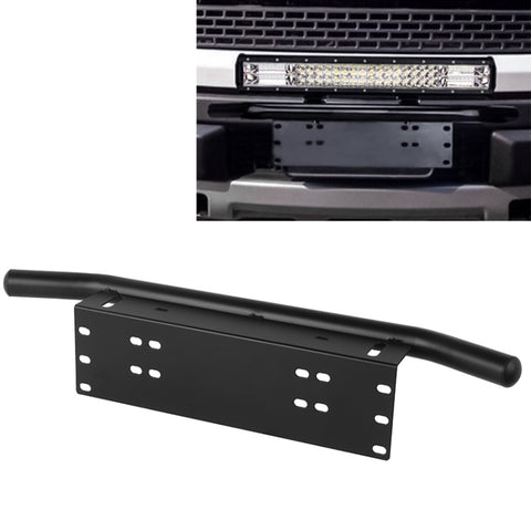 Telaio paraurti targa universale per Jeep fuoristrada Staffa di montaggio per barra luminosa da lavoro a LED con benna anteriore, Universal License Plate Bumper Fram, Universal License Plate Bumper Frame