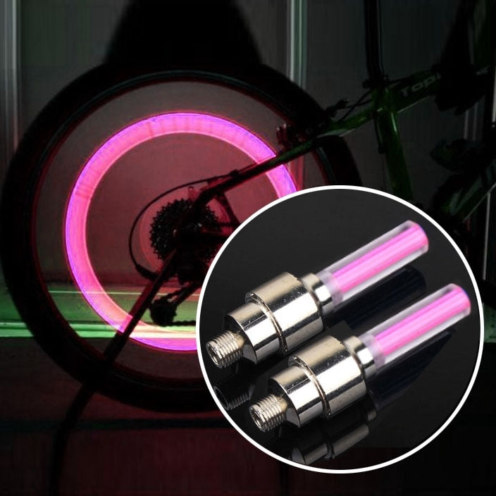 2 PCS Wheel Tyre Lamp with Battery for Bikes and Motorbikes