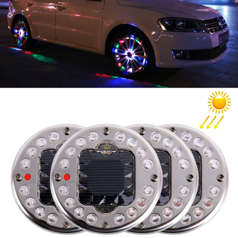 4 luci colorate per ruote a LED per auto ad alta potenza solare, 4 PCS Colorful Wheel Lights - Novalix Store