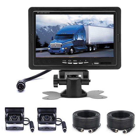 Monitor per specchietto retrovisore auto 7" HD con doppia fotocamera