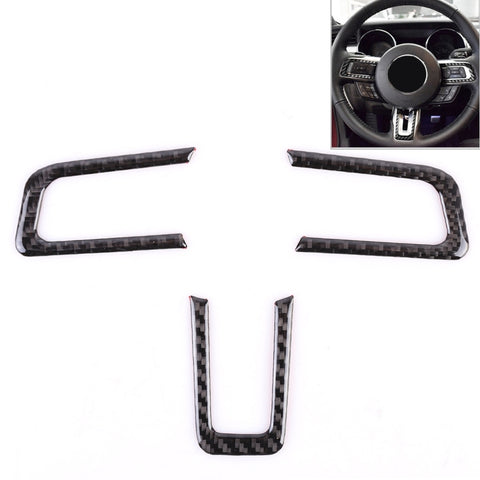 Autocollant décoratif pour impulsions de volant de voiture à 3 pièces pour Ford Mustang, Bouton de volant
