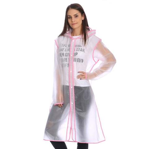 Poncho Impermeabile con Cappello Trasparente e Tesa Antipioggia -