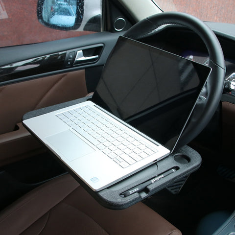 Volante per auto multifunzione, scheda per computer, scatola da tavolo, vassoio per auto, scrivania per computer desktop, tavolo per computer portatile, tavolo da pranzo, mensola, scrivania, accessori per auto, Multi-function Black, Multi-function Grey