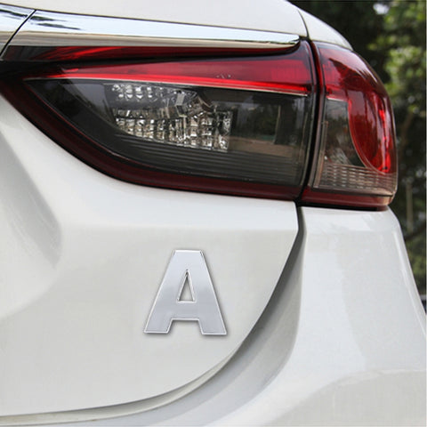 Decalcomania autoadesiva autoadesiva con lettera inglese 3D per veicolo per auto, dimensioni: 4,5 * 4,5 * 0,5 cm, A, Y, Z, B, C, D, E, F, G, H, I, J, L, M, N, O, P, Q, R, S, T, U, W, X
