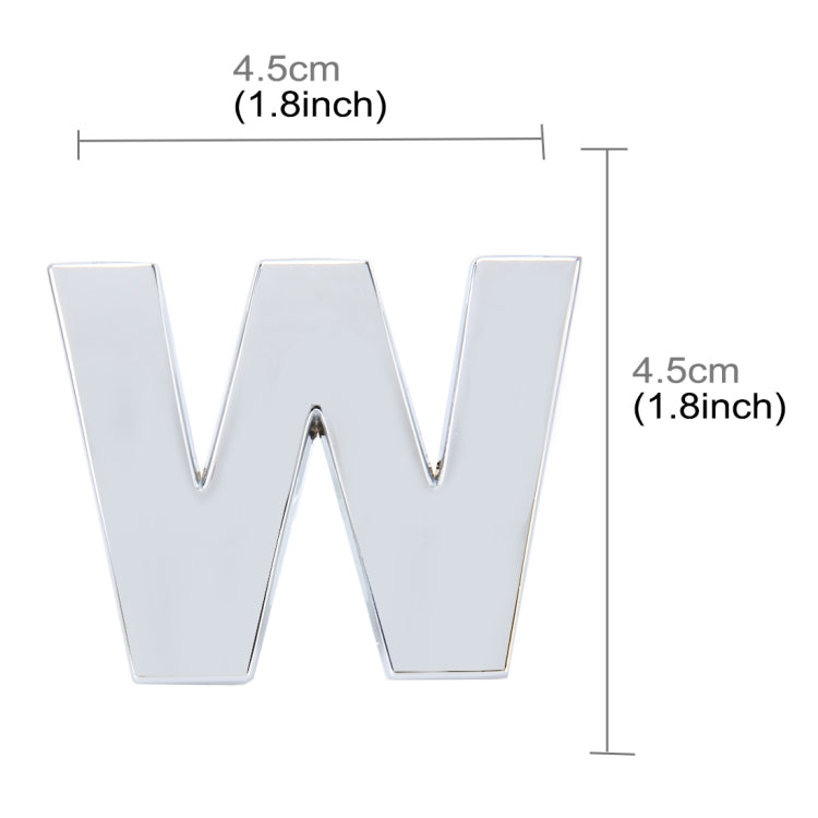 Car Vehicle Badge Emblem 3D English Letter Self-adhesive Sticker Decal, Size: 4.5*4.5*0.5cm, W, B