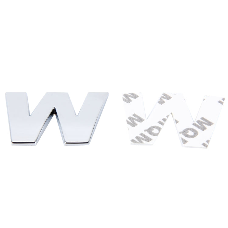 Car Vehicle Badge Emblem 3D English Letter Self-adhesive Sticker Decal, Size: 4.5*4.5*0.5cm, W, B