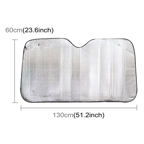 Foglio di alluminio argento Parasole per auto Parabrezza Copertura per visiera Parasole per finestrino anteriore Protezione UV, Dimensioni: 130 x 60 cm, 130 x 60cm
