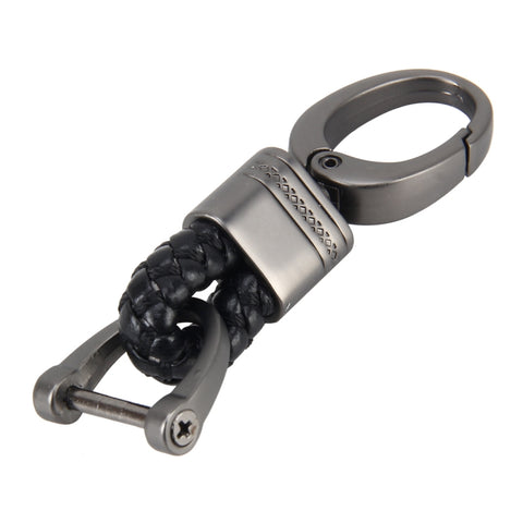 Portachiavi per auto in metallo con fascia intrecciata. Portachiavi avec ceinture intrecciata