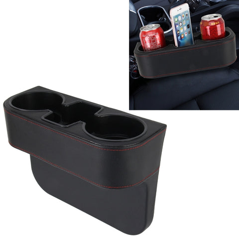 Scatola portaoggetti avec fessura per seggiolino auto, portabevande, tasca automatica, riordino per portamonete, portamonete, telefono, accessori per auto, Noir, Gris, Kaki, Marron