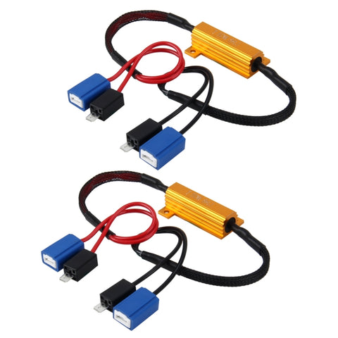 2 pezzi H1 / H3 Canbus per auto Cancellatore errori Decodificatore Resistenza di carico LED 50W 8 Ohm Nessun decodificatore lampeggiante Resistenza al calore Custodia in alluminio Dissipatore di calore Resistenza del guscio in metallo ad alta potenza - Novalix Store