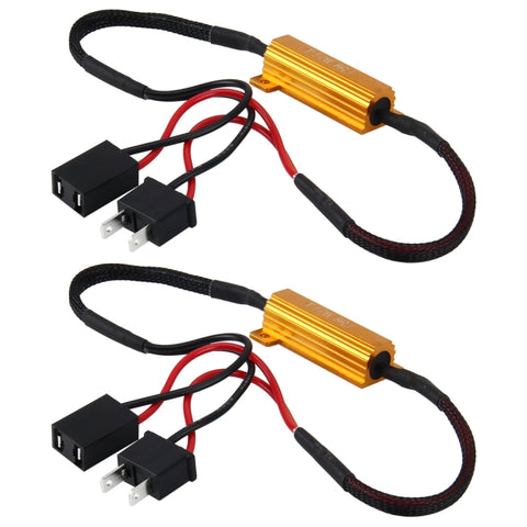 2 pezzi H7 Car Canbus Error Canceler Decoder Resistore di carico LED 50W 8 Ohm Nessun decodificatore lampeggiante Resistenza al calore Custodia in alluminio Dissipatore di calore Resistenza del guscio in metallo ad alta potenza, H7 - Novalix Store