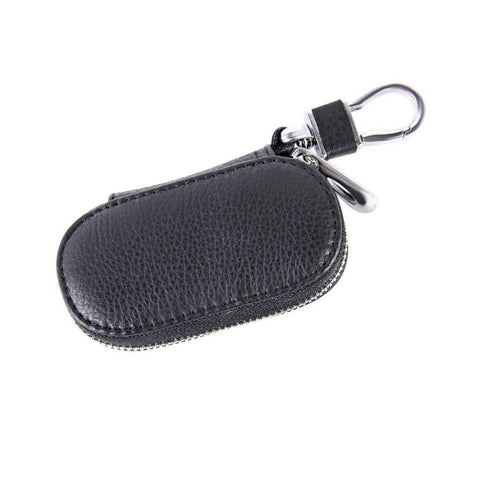 Borsa portachiavi universale en pura pelle di mucca con cerniera appesa alla vita (non inclus la chiave), sac porte-clés noir