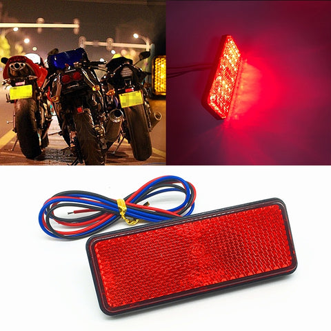 2 pezzi rimorchio per auto moto DC 12-15V 24-LED indicatore lampada riflettore rettangolo indicatore fanale posteriore, colore chiaro: rosso (fisso + illuminazione flash)