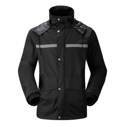 Pantaloni impermeabili divisi da moto riflettenti durevoli che guidano bicicletta elettrica bici antivento impermeabile antipioggia per adulti, taglia: 2XL (nero), Size: 2XL