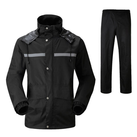 Pantaloni impermeabili divisi da moto riflettenti durevoli che guidano bicicletta elettrica bici antivento impermeabile antipioggia per adulti, taglia: 2XL (nero), Taglia: 2XL