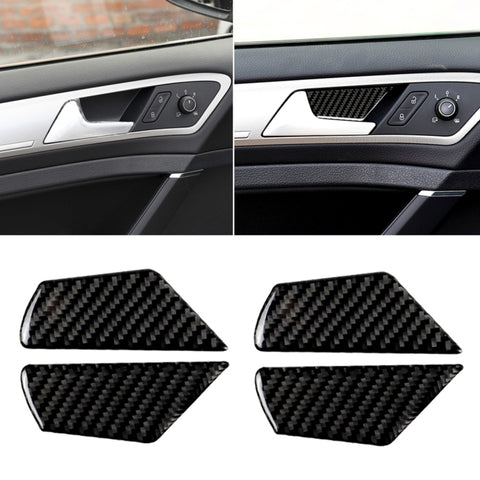 Adesivo decorativo per pannello da polso con maniglia interna per porta in fibra di carbonio per auto per Volkswagen Golf 7 2013-2017, Door Inner Handle Wrist