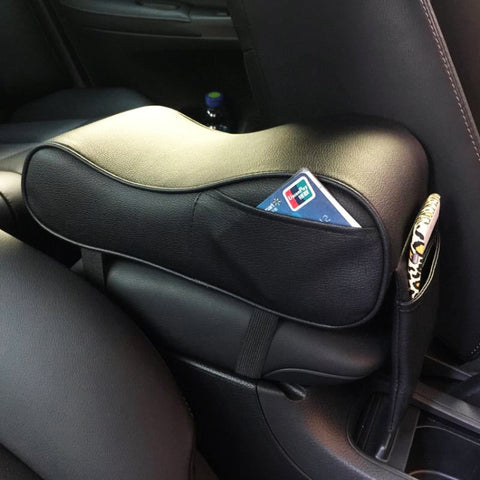Tappetino per bracciolo per auto avvolto in memory foam e pelle PU universale per auto con custodia per telefono e slot per schede, with Card Slot (Black Red), with Card Slot (Beige), with Card Slot (Brown), with Card Slot (Black)