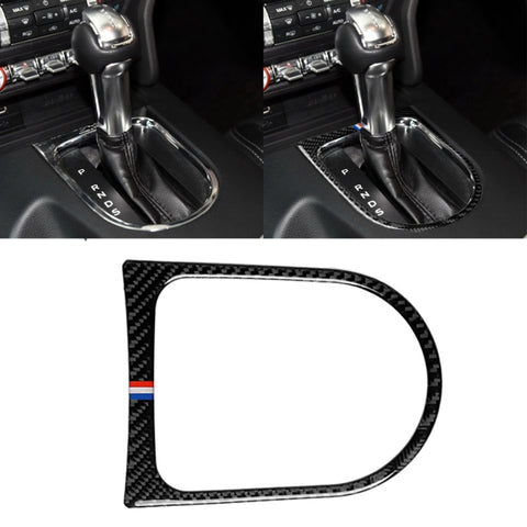 Autocollant décoratif pour changement de tissu en fibre de carbone couleur USA pour voiture pour Ford Mustang 2015-2017, Shift Frame