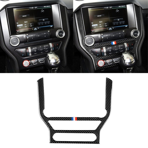 Autocollant décoratif pour panneau CD en fibre de carbone couleur USA pour voiture pour Ford Mustang 2015-2017, panneau CD