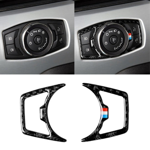 Adesivo in fibra di carbonio per telaio faro Ford Mustang 2015-2017,