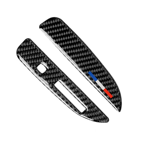 Autocollant décoratif pour panneau de changement de couleur en fibre de carbone USA pour 2 pièces pour Ford Mustang 2015-2017, guide vers l'avant, panneau de changement de vitesse
