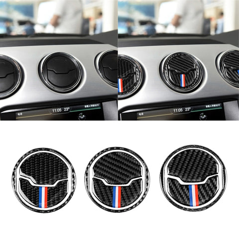 Adhésif décoratif pour support d'air en fibre de carbone couleur USA de 9 pièces pour Ford Mustang 2015-2017, sortie d'air