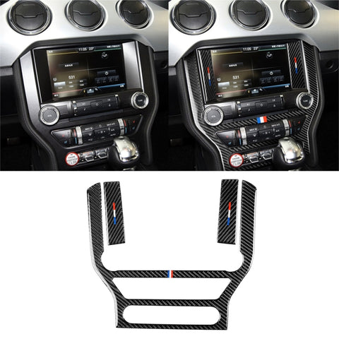 Adesivo decorativo per pannello di controllo centrale in fibra di carbonio color USA per auto per Ford Mustang 2015-2017, Central Control Panel
