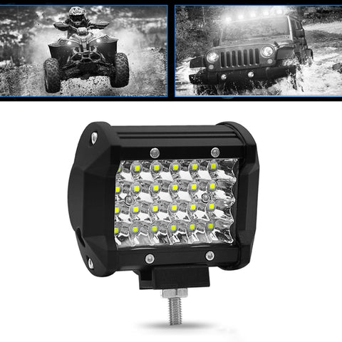 Striscia LED da 4 pollici 18W 1800LM 4 file di lavoro Refit Lampada per fuoristrada Lampada da tetto per tetto, 4 pollici 72W