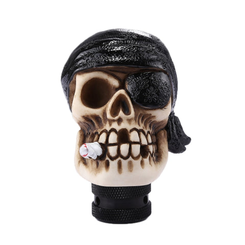 Pomello del cambio automatico manuale a forma di teschio pirata per veicolo universale, Pirate Skull(Black), Pirate Skull(Red), Pirate Skull(White)