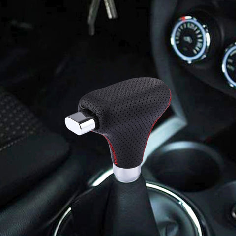 Pommeau de changement automatique manuel pour voiture universelle pour véhicule en peau noire, housse de levier de vitesse en cuir noir