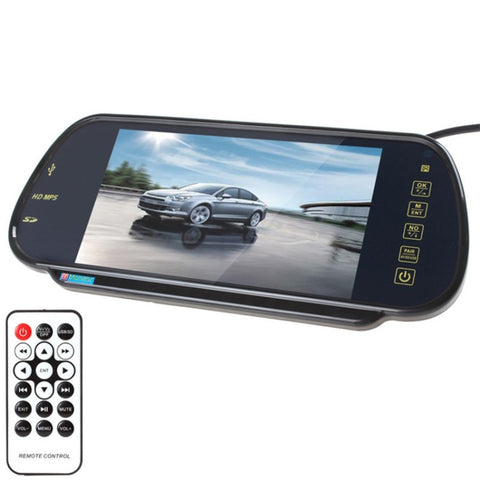 Monitor specchietto retrovisore per auto LCD TFT da 7,0 pollici PZ-710 con telecomando, supporto lettore Bluetooth/MP5, PZ-710