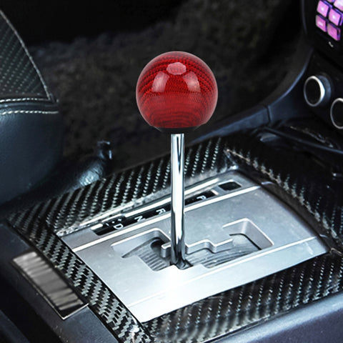 Pommeau de changement de vitesse universel pour véhicule, pommeau de changement de vitesse manuel automatique avec lame en fibre de carbone, pommeau de levier de vitesse à bille, noir, argent