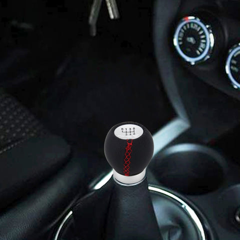 Leva del cambio modificata per auto universale, leva in pelle nera, pomello del cambio manuale a 6 marce, 6-Speed