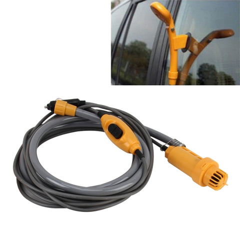 DC 12V Fare la doccia Lavare l'auto Lavare il piatto Set doccia per automobile regolabile con alimentazione idrica con tube in plastica de 2 m, 2m
