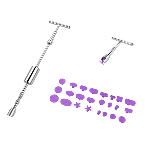 Kit d'accessoires pour la réparation automatique PDR Dent Outils de réparation sans vernis Estrattore per ammaccature Martello scorrevole Martello inverso Ventose in aluminium per ammaccature, Avec poignée en T rouge, Sans poignée en T rouge