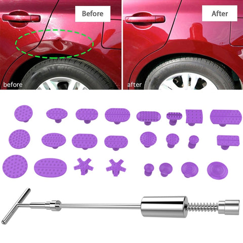 Kit d'accessoires pour la réparation automatique PDR Dent Outils de réparation sans vernis Estrattore per ammaccature Martello scorrevole Martello inverso Ventose in aluminium per ammaccature, Avec poignée en T rouge, Sans poignée en T rouge