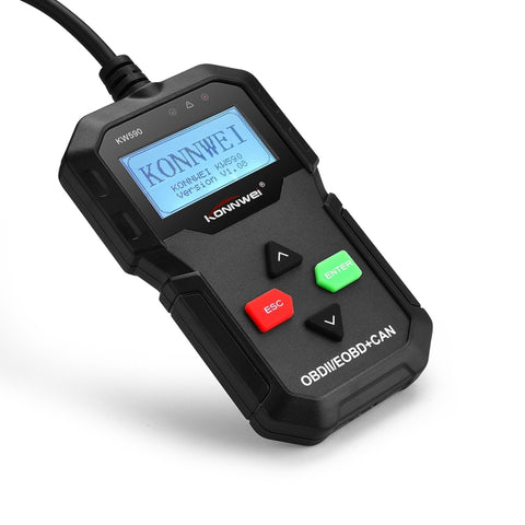 KONNWEI KW590 Mini OBDII Outils de diagnostic automatique pour scanner automobile Outil de diagnostic adaptateur pour scanner automatique (peut fonctionner uniquement avec une essence 12 V), KW590
