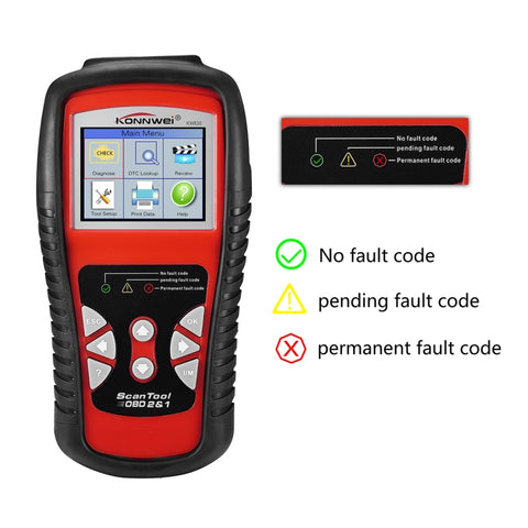 KONNWEI KW830 OBDII / CAN Strumenti di scansione diagnostica automatica per auto Lo strumento di scansione dell'adattatore per scansione automatica supporta 8 lingue e 6 protocolli (può anche rilevare batteria e tensione, rilevare solo auto a benzina 12V)