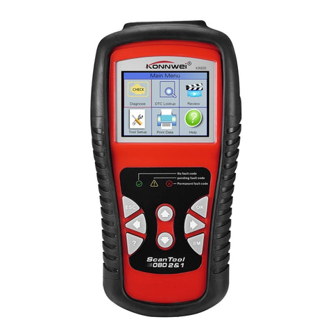 KONNWEI KW830 OBDII / CAN Strumenti di scansione diagnostica automatica per auto Lo strumento di scansione dell'adattatore per scansione automatica supporta 8 lingue e 6 protocolli (può anche rilevare batteria e tensione, rilevare solo auto a benzina 12V)