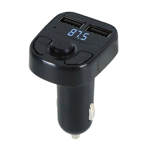 X8 Lettore musicale stereo wireless MP3 per auto Trasmettitore FM completo e frequente Adattatore caricabatteria per auto wireless con doppie porte USB Display digitale Supporto disco U e scheda TF Auricolare wireless per telefono cellulare, X8  3 in 1