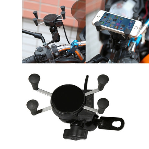 Caricatore Universale USB per Moto 12V con Supporto per Smartphone