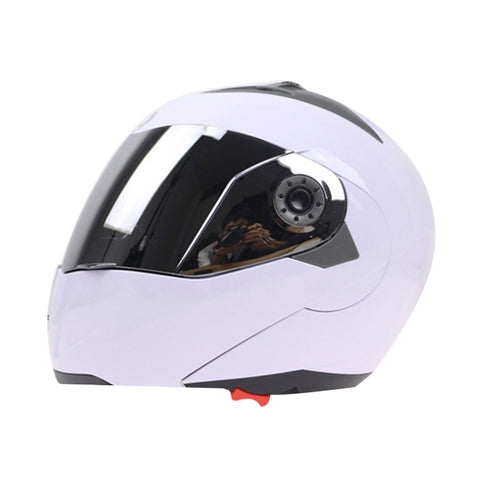 Casco integrale JIEKAI 105 Casco protettivo per motocicletta elettromobile con doppia lente, taglia: XL (bianco + argento), Size: XL